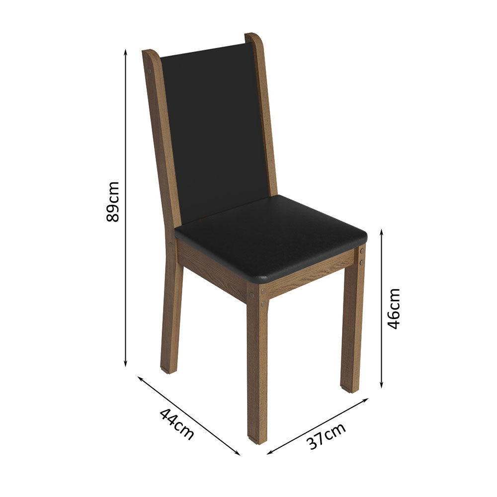 Juego de Comedor Mesa Tapa de Madera 4 Sillas Marrón/Negro Sophie Madesa