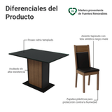 Juego de Comedor con Mesa y 4 Sillas Madesa Camélia MN 01