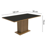 Juego de Comedor Madesa Ohana Mesa Tapa de Madera con 6 Sillas Marrón/Negro/Sintético Negro