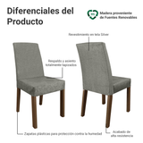Juego de Comedor Mesa Tapa de Madera 6 Sillas Marrón/Crema/Silver Cheryl Madesa