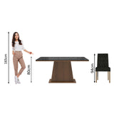 Juego de Comedor Mesa de Vidrio 6 Sillas Madesa Oxford MN 01