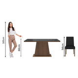 Juego de Comedor Mesa de Vidrio 6 Sillas Madesa Oxford MN 08