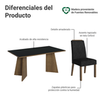 Juego de Comedor 6 Sillas Marrón/Negro/Oxford Soho Madesa