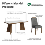 Juego de Comedor con Tapa de Madera 6 Sillas Marrón/Blanco/Silver Sarlat Madesa