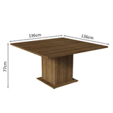 Juego de Comedor Mesada de Madera 8 Sillas Doris Marrón/Imperial