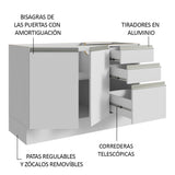 Madesa Armario para Baño de 120cm con 2 Puertas y 3 Cajones Blanco
