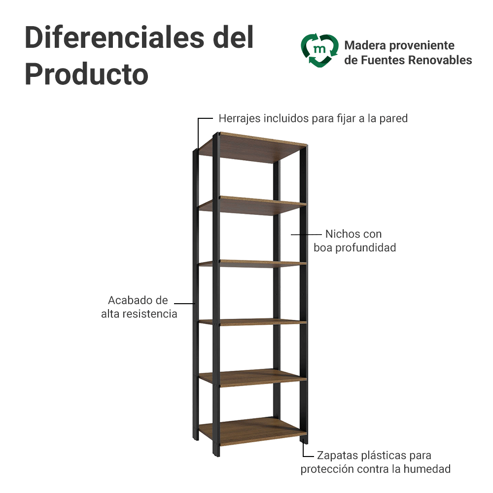 Armario Organizador Multiuso Despensero Madesa 59cm Marrón