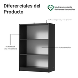 Estante Zapatero 3 Repisas Sin Puertas Negro Madesa