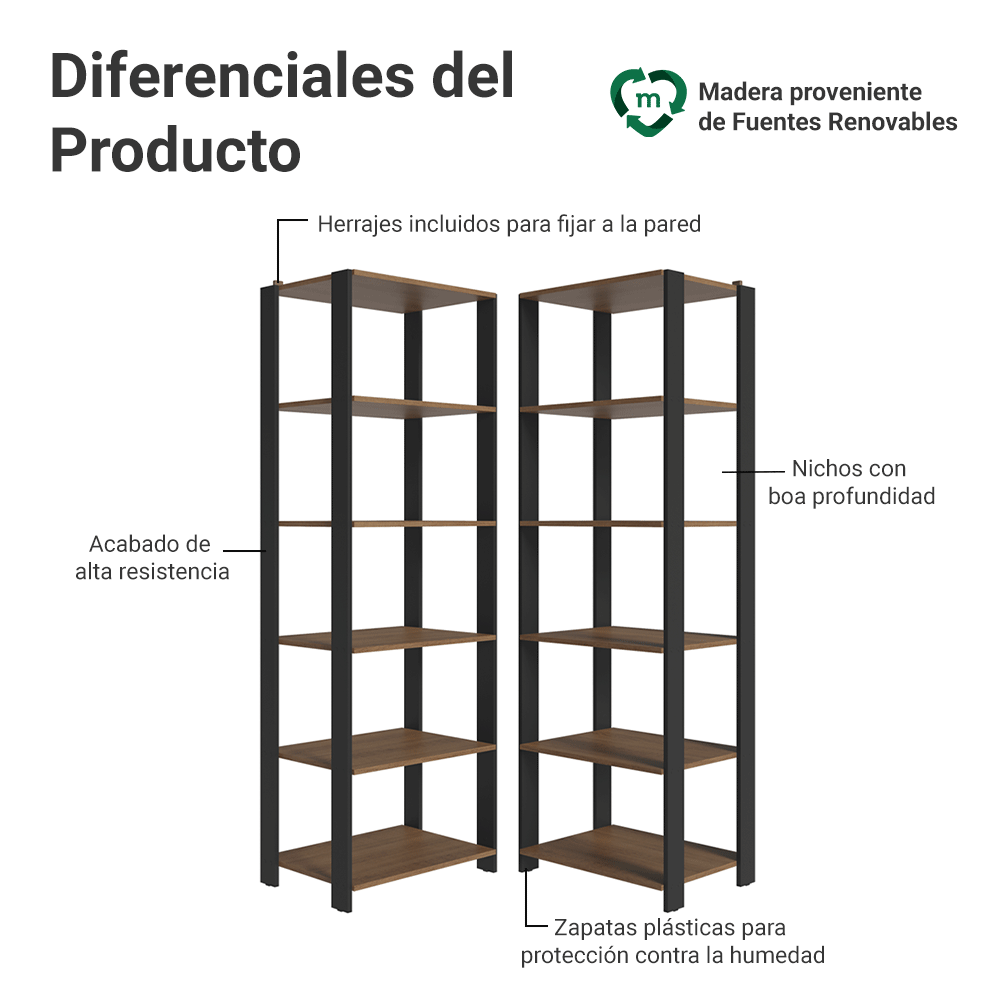 Estante Multiuso para Cocina 118 cm Marrón/Negro Madesa 08