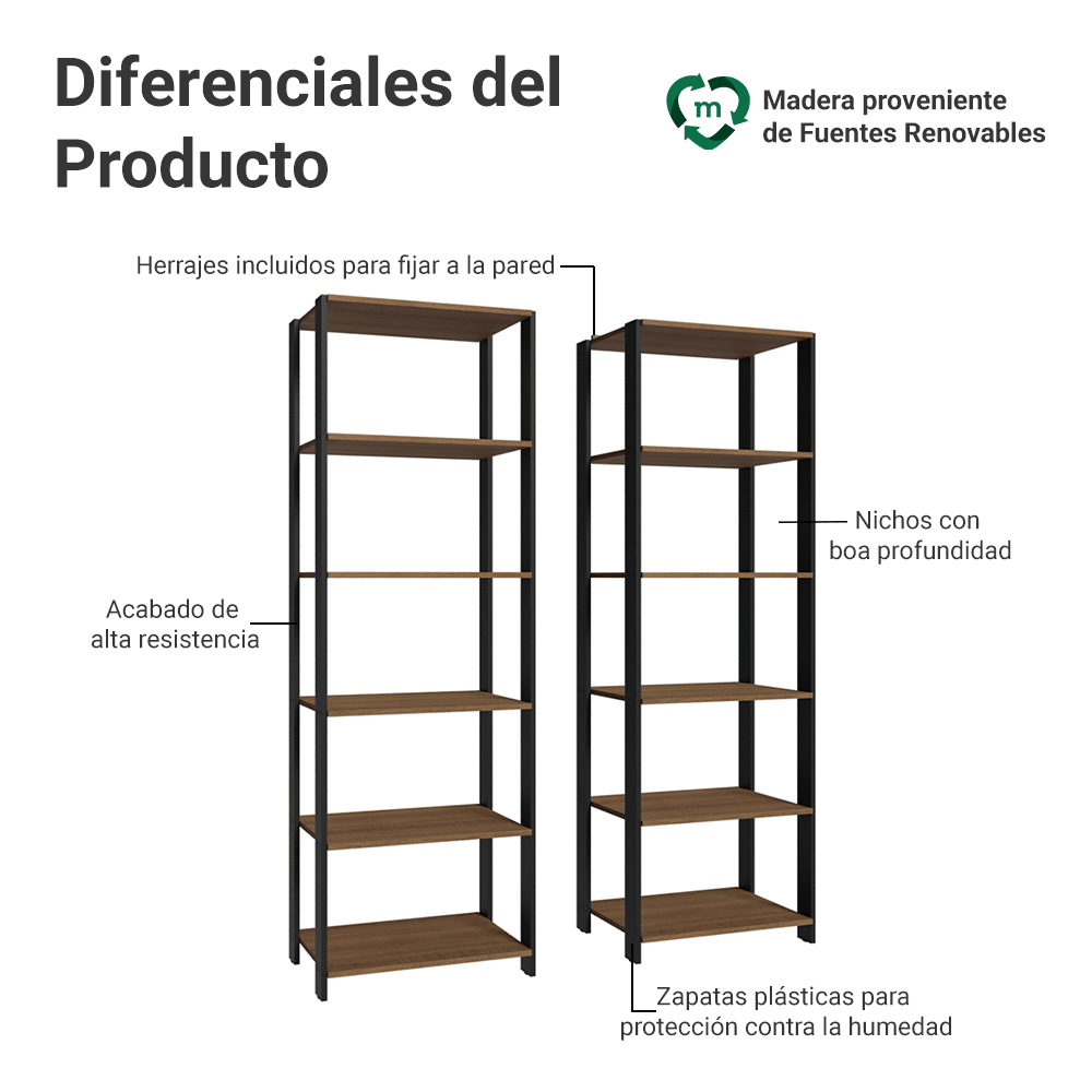 Estante Multiuso para Cocina 118 cm Marrón/Negro Madesa