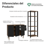 Kit Bajo Mesada y Estante Multiuso para Cocina Marrón/Negro Madesa