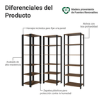 Estante Multiuso para Cocina 177 cm Marrón/Negro Madesa