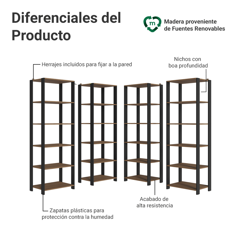 Estante Multiuso para Cocina 236 cm Marrón/Negro Madesa