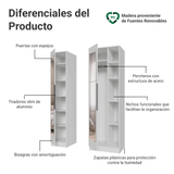 Placard Modular 105 cm 2 Puertas con Espejos y 5 Nichos Blanco Neo Madesa