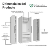 Placard Modular 160 cm 4 Puertas Blanco Neo Madesa