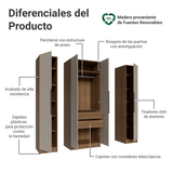 Placard Modular 160 cm 4 Puertas Marrón/Crema Neo Madesa