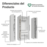 Placard Modular con Espejos 160 cm 4 Puertas Blanco Neo Madesa