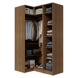 Dormitorio Completo Matrimonial Esquinero 3 Puertas con Espejos Marrón/Crema Neo Madesa