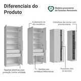 Placard Modular 280 cm 7 Puertas 4 Cajones Blanco Neo Madesa 01