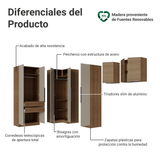 Dormitorio Completo Soltero de Esquina 415 cm Marrón/Crema Neo Madesa