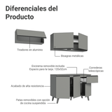 Cocina compacta 200cm Gris Nice Madesa 03XA