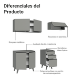 Cocina compacta 200cm Gris Nice Madesa XA06