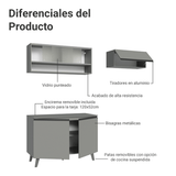 Cocina compacta 200cm Gris Nice Madesa XA09