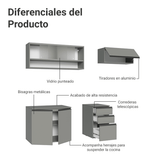 Cocina compacta Flotante 200cm Gris Nice Madesa XA11