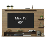 Panel de TV hasta 60 Pulgadas Madesa Alfa con Repisas e Nichos Marrón