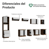 Combo Completo de Cocina 400 x 60 cm Marrón/Blanco Aterciopelado Lux da Thauane Madesa