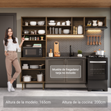 Cocina compacta 235cm Marrón Gourmet Madesa XA03