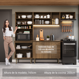 Cocina compacta 235cm Marrón Gourmet Madesa XC03