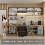 Combo completo de Cocina con Cristalero 270 cm Madesa Lux MG 04