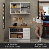 Mueble Integral Multiuso Garaje 120cm Blanco/Marrón