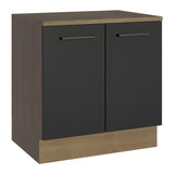 Bajo Mesada Multiuso 80cm 2 Puertas Marrón/Negro Agata Madesa