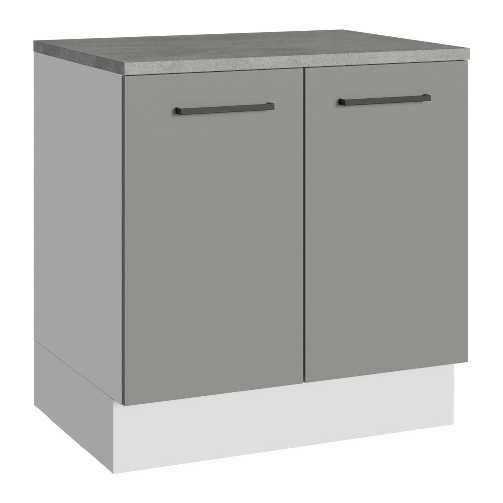 Bajo Mesada Multiuso 80cm 2 Puertas Blanco/Gris Agata