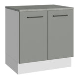 Bajo Mesada Multiuso 80cm 2 Puertas Blanco/Gris Agata