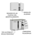 Kit con Bajo Mesada y Alacena Multiuso 120 cm Blanco Agata Madesa