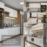 Cocina Compacta 200 x 60 cm Marrón/Blanco Aterciopelado Lux Madesa 01