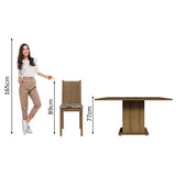 Juego de Comedor Madesa Clarice Mesa Tapa de Madera con 8 Sillas Marrón/Floral Hibiscos