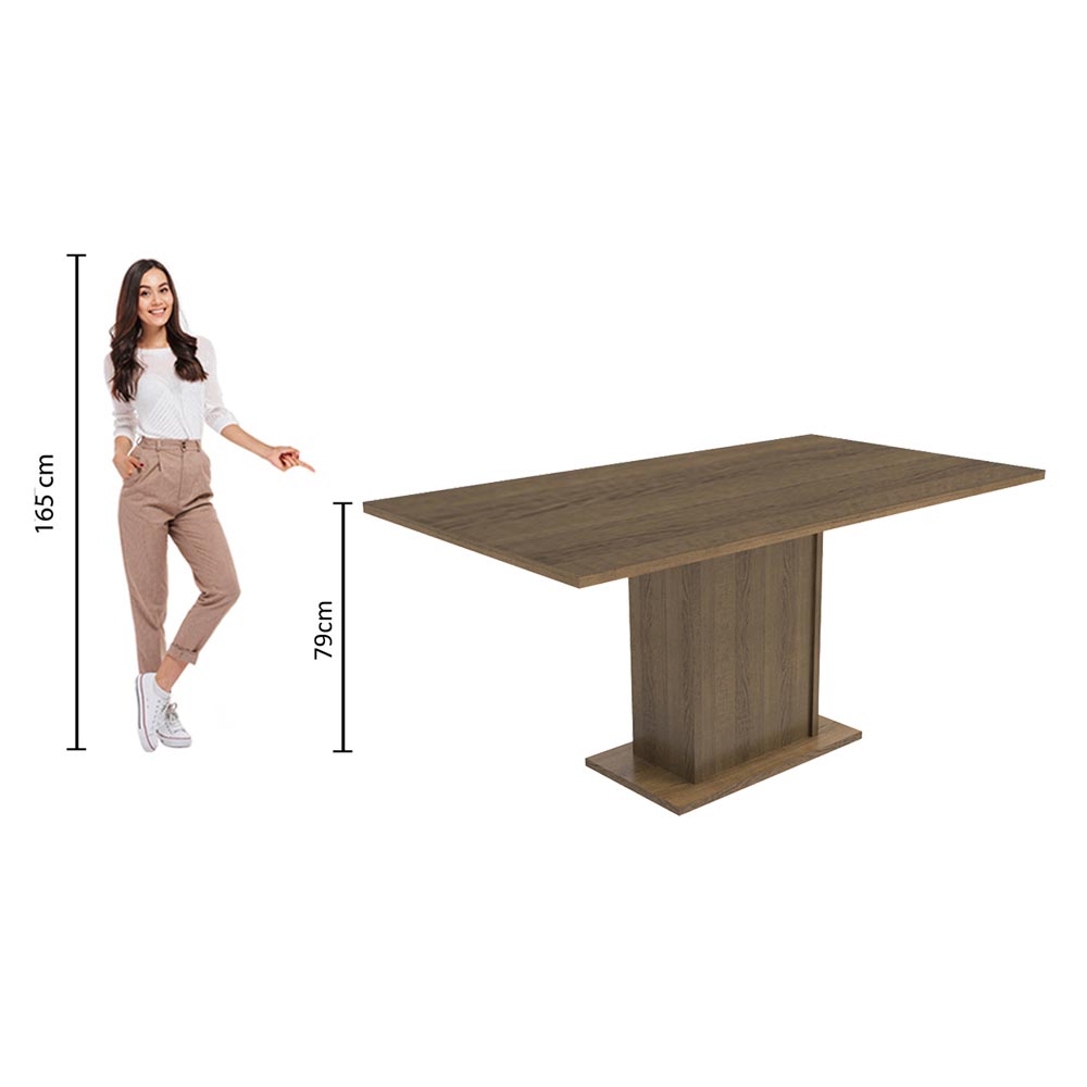 Juego de Comedor Megan Mesa con Tapa y 6 Sillas Marrón/Lírio Beige