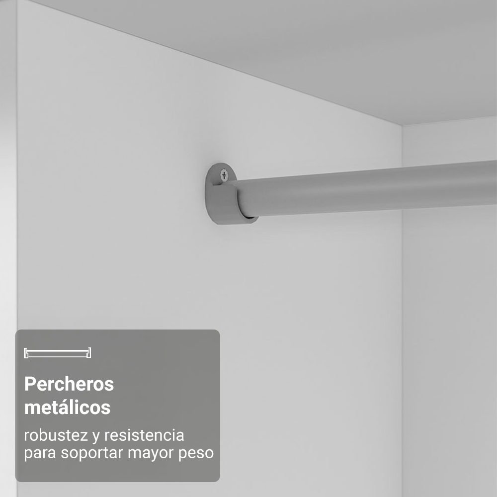 Placard individual Madesa Luke 2 Puertas corredizas de Espejo Blanco
