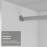 Placard individual Madesa Luke 2 Puertas corredizas de Espejo Blanco
