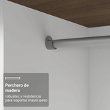 Placard Soltero Luke 120 cm 2 Puertas Corredizas 2 Cajones con Patas Madera Marrón Madesa