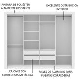 Ropero Placard Madesa Montana 4 Puertas 4 Espejos Blanco