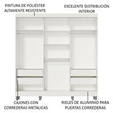 Ropero Placard Madesa Napoli 3 Puertas con Patas Blanco