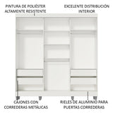 Ropero Placard Madesa Veneza 3 Puertas 1 Espejo y Patas Blanco