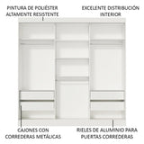 Ropero Placard Madesa Veneza 3 Puertas 3 Espejos Blanco