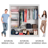 Placard Matrimonial Monaco 3 Puertas Corredizas con Espejo - Blanco