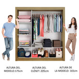 Placard Matrimonial Monaco 3 Puertas Corredizas 2 con Espejo - Marrón/Blanco